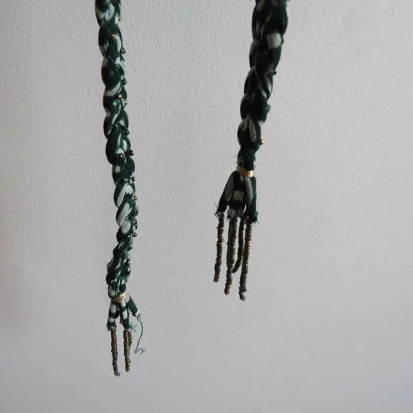 ZARA Sheer Leaf Print Belted Button Front Dress in Forest Green Boho - Size S - Picture 4 of 16